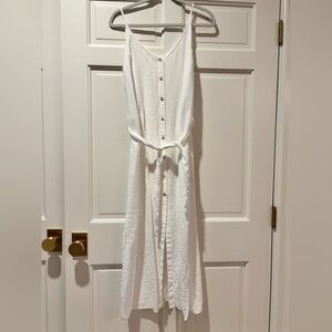 Bella Dahl White Maxi Dress with Button Detail